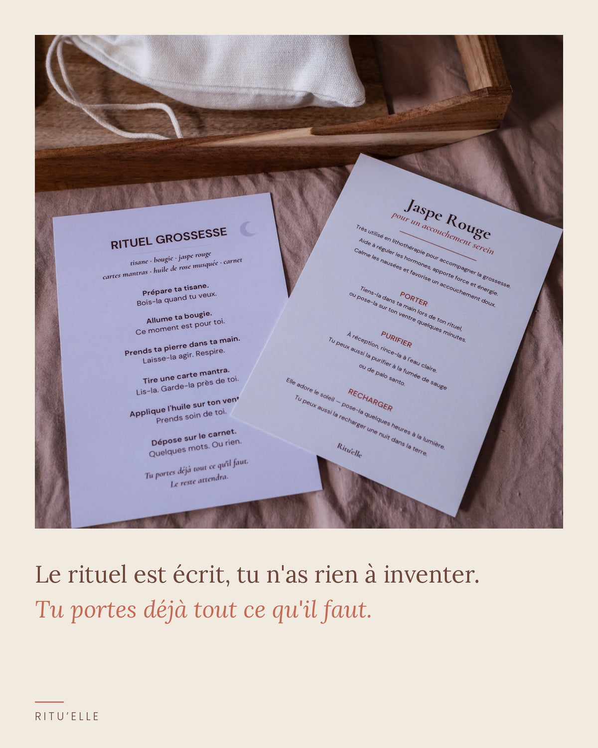 Fiche Rituel grossesse du coffret Ritu'elle