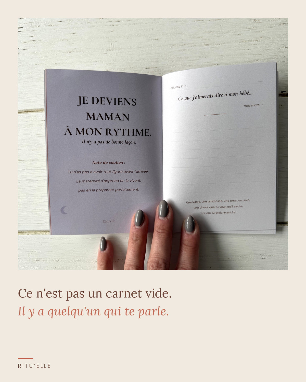 Double page intérieure d'un carnet Ritu'elle
